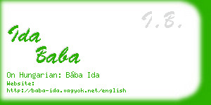 ida baba business card